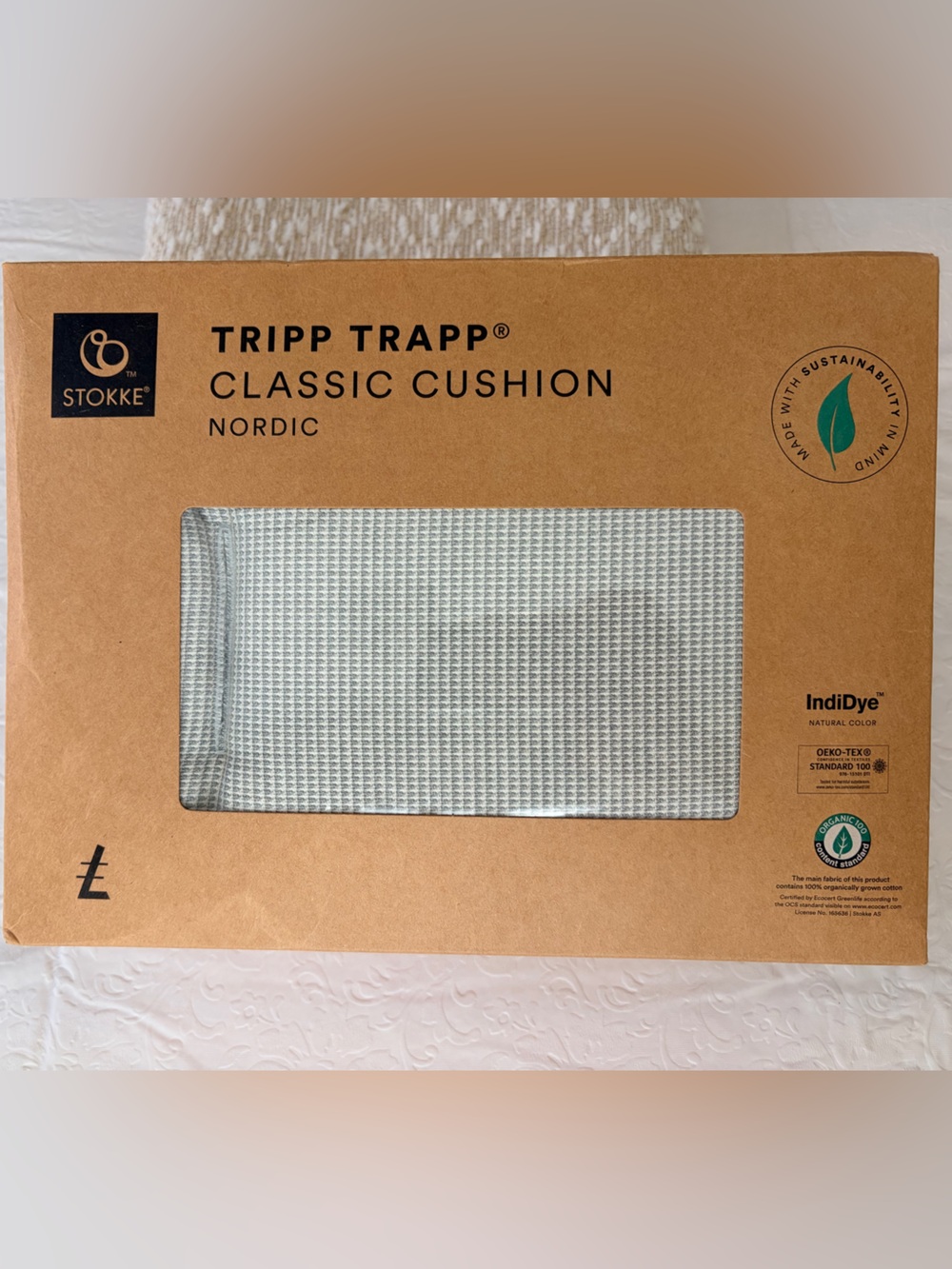 New In Box! Stokke Tripp Trapp Classic Cushion, Nordic Grey